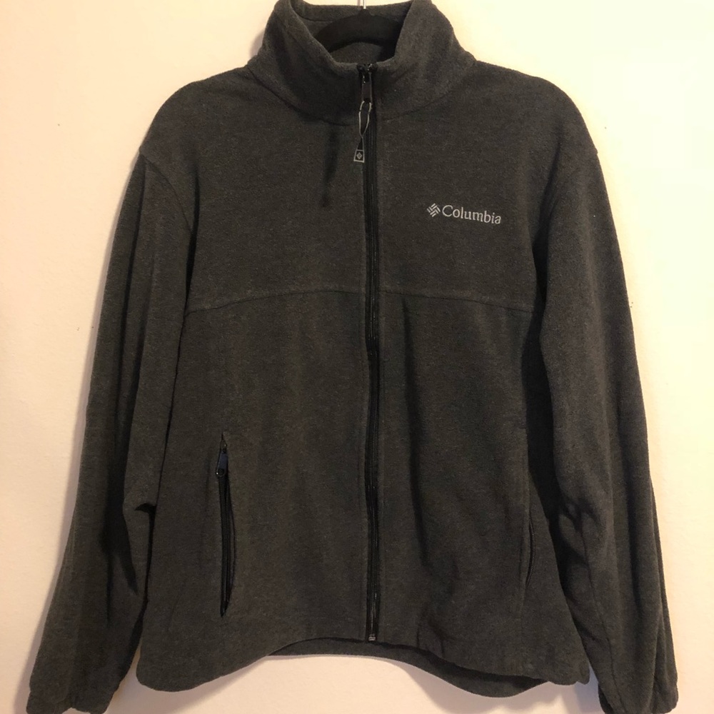 Gray Columbia Fleece Zip Up Jacket - Size L